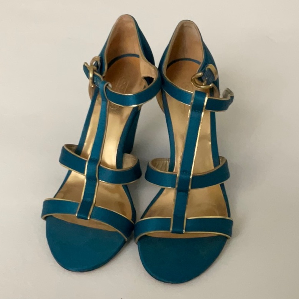 Elegant Blue Strappy Heels